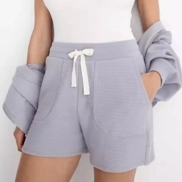 Madewell size Small Waffle Knit Sweatshorts Lavender Gray MWL NC598 Lounge - Picture 1 of 7